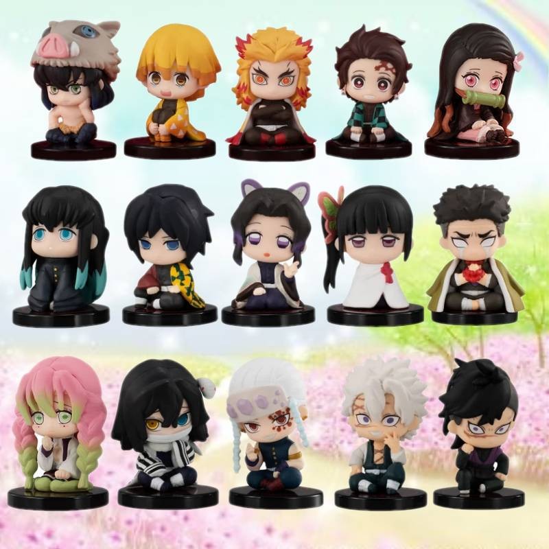 

Demon Slayer Sitting Ghost Doll Tanjiro Nidouzi Inosuke Zenizu Figure Action Figure Anime Q Version PVC Model Toy Doll Kids Gift