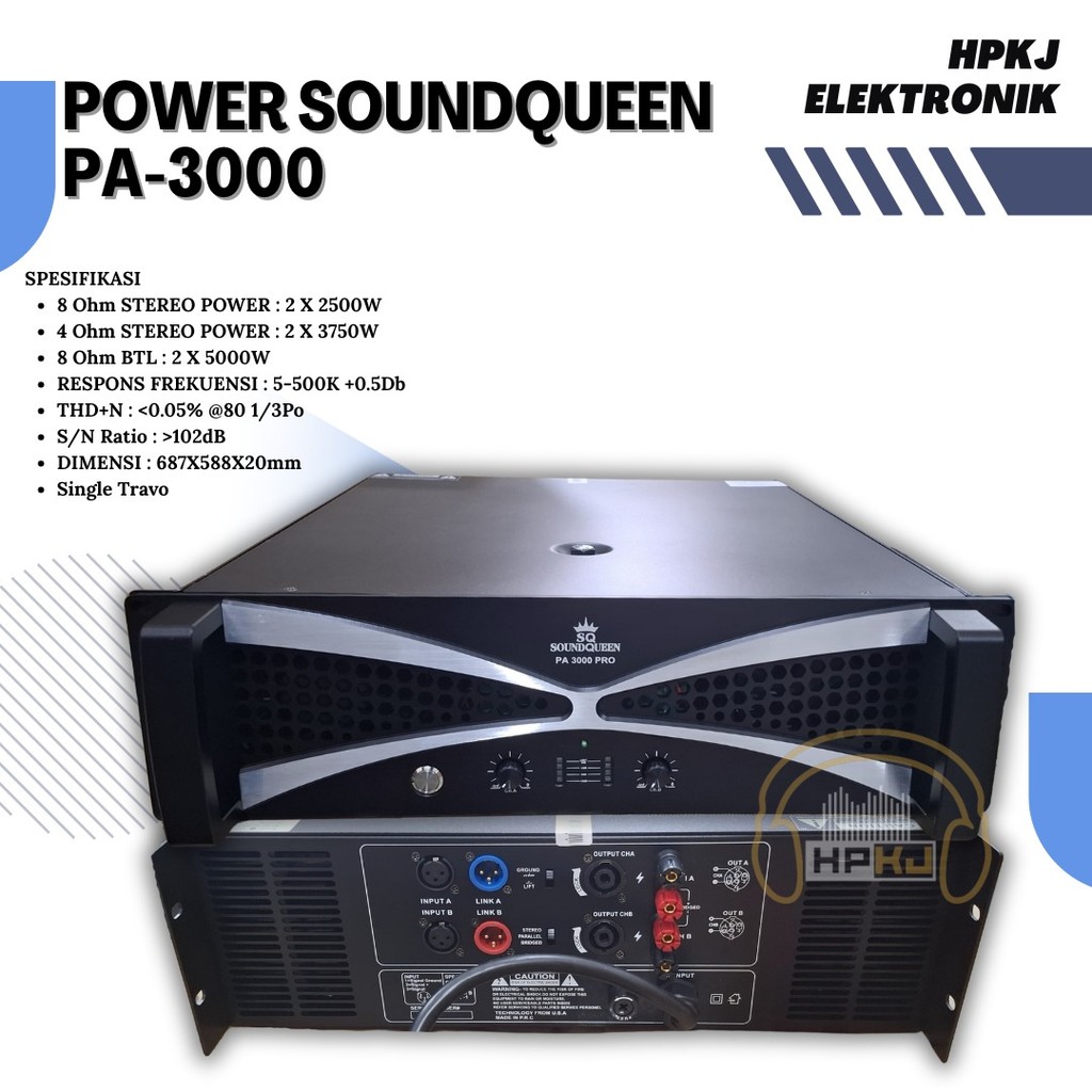 Power Soundqueen PA3000 Power 2ch PA 3000 PRO Sound Queen 2 Channel