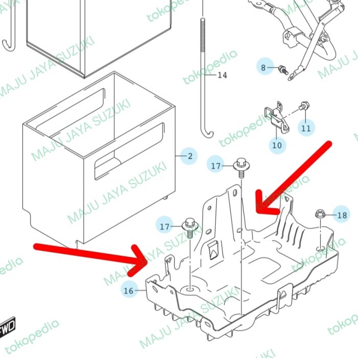 Tatakan aki all new Ertiga. Ertiga XL 7 asli - Cover aki