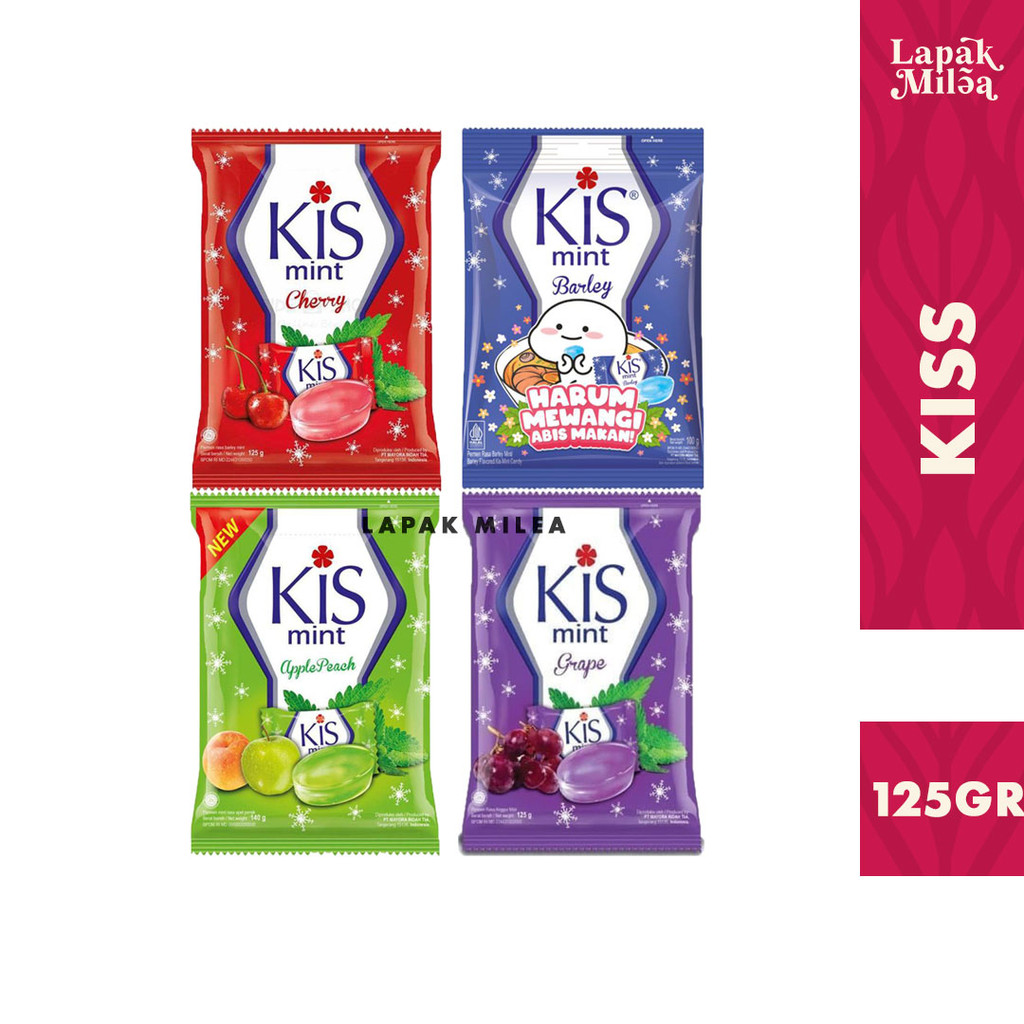 

Permen Kiss Mint 125gr Aneka Rasa Cerry Grape Apple