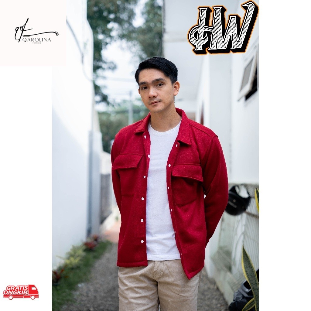 Baju Pria Terkini / Jaket Pria Jaket Shacket Semi Parka Original Hoodie Warehouse Pria dan Wanita Fo