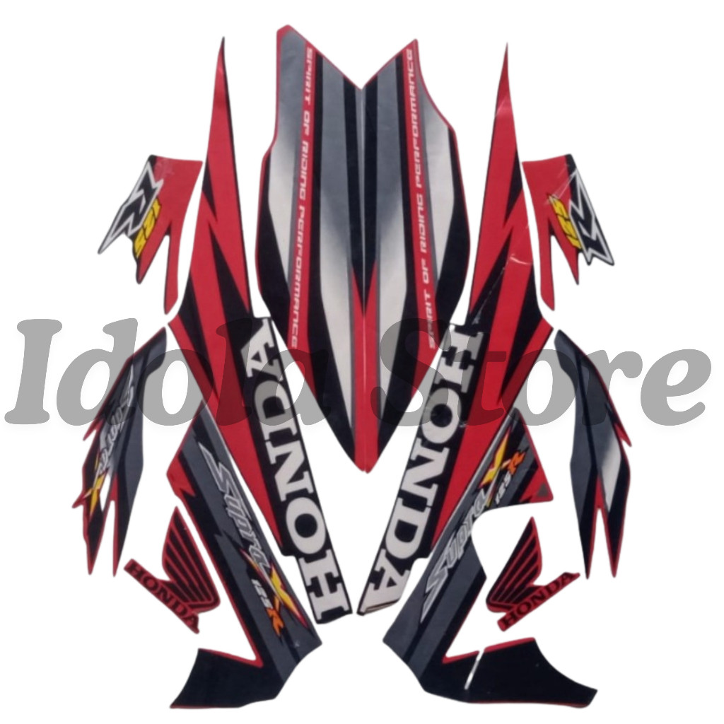 Striping Stiker Honda Supra X 125 R 2006 Merah List Body Standar Motor Honda Supra X 125 R 2006