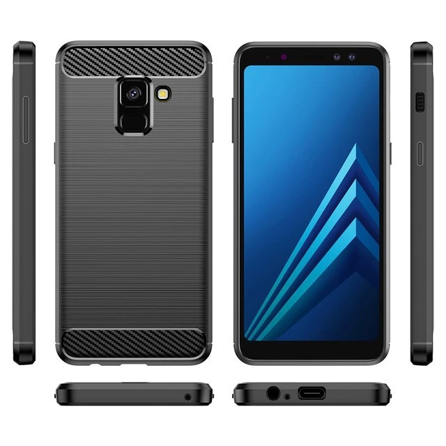 CASE SAMSUNG A6 A8 A6 PLUS A8 PLUS 2018 RUGGED CARBON FIBER ANTI SHOCK