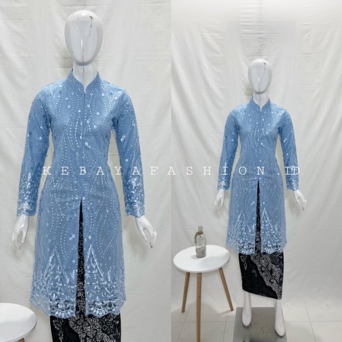 ✨LARIS✨ -kebaya tunik brokat / kebaya tunik tille / kebaya brokat /kebaya tunik - Mocca, kebaya saja
