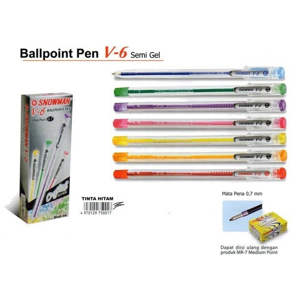 

Snowman Pulpen V-6 0.7mm ( 12 pcs)