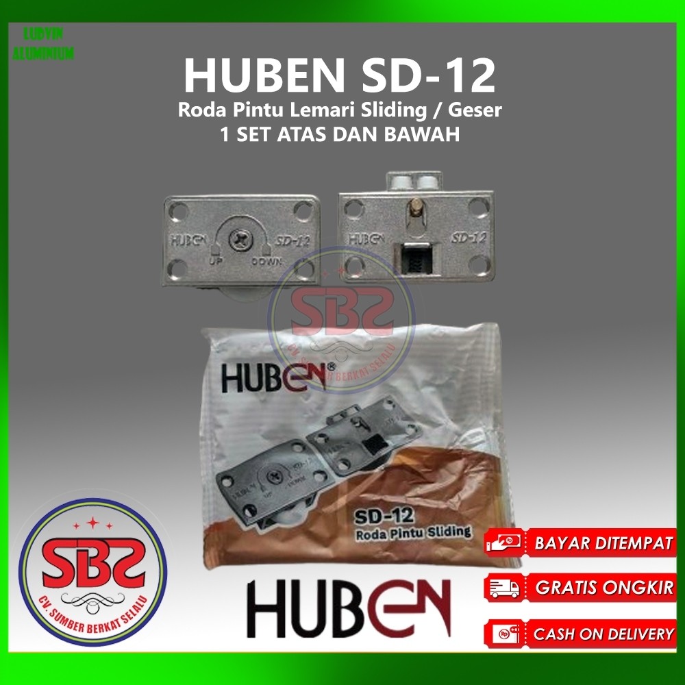 Roda Sliding SD12 SD-12 SD 12 Huben / Roda Sliding Rel Aluminium HUBEN SD02 U dan M / Roda SD12 - Ro