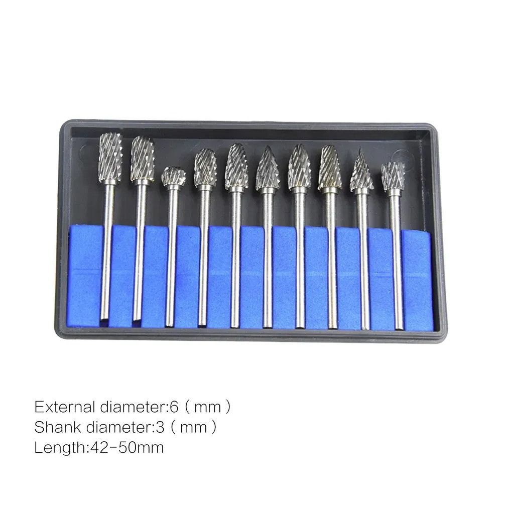 RB Mata Bor Tuner Porting 1 Set Lengkap Isi 10 PCS Cuner Porter Tungsten Carbide Untuk Melubangi