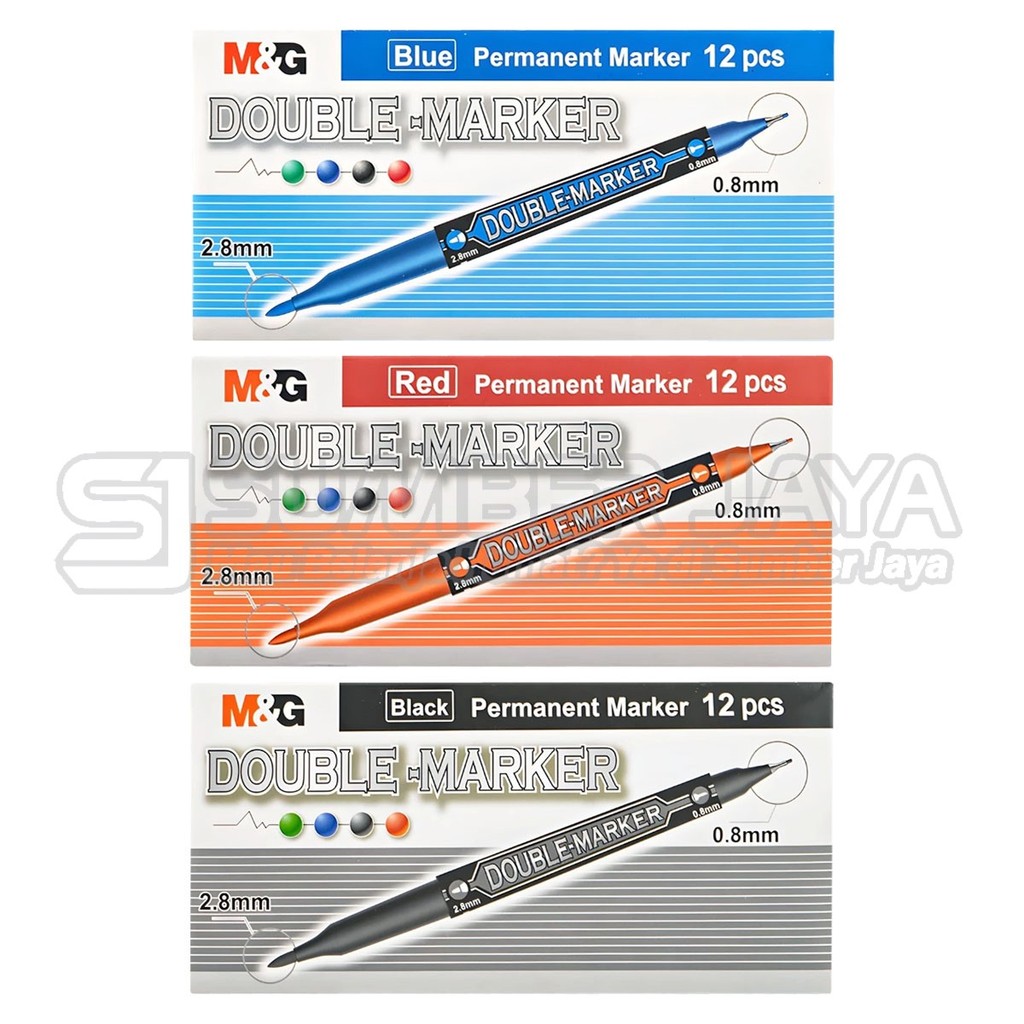 

Spidol Permanent Double Marker M&G APM21372 Spidol Tidak Bisa Dihapus 0.8mm