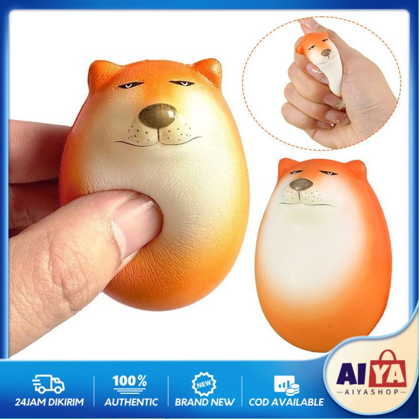 Squishy Slow Egg Dog Squeeze Pencet Soft Squisi Telur Smooth Cute Stress Relief Mainan Squishy Pence