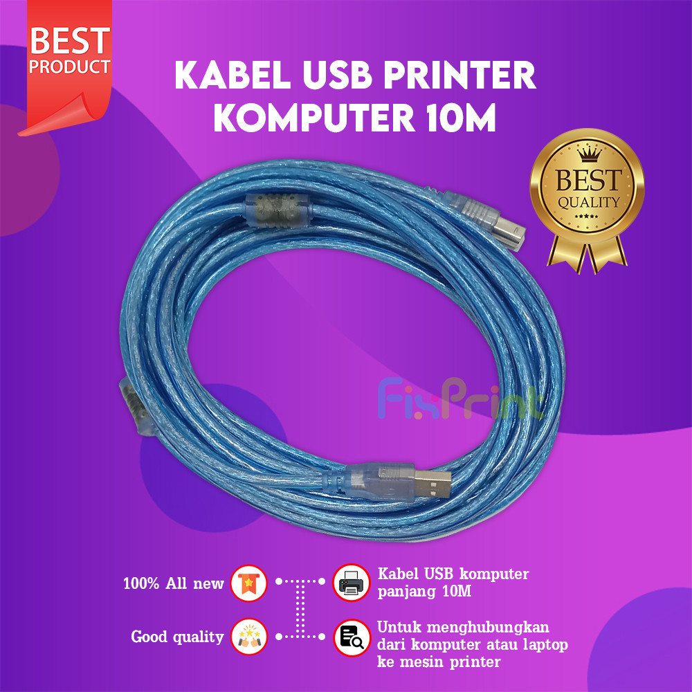 FixPrint New Kabel USB Printer 2,8 Meter / 4,4 Meter / 9 Meter 3m 5m 10m USB Semua Merk Printer To K