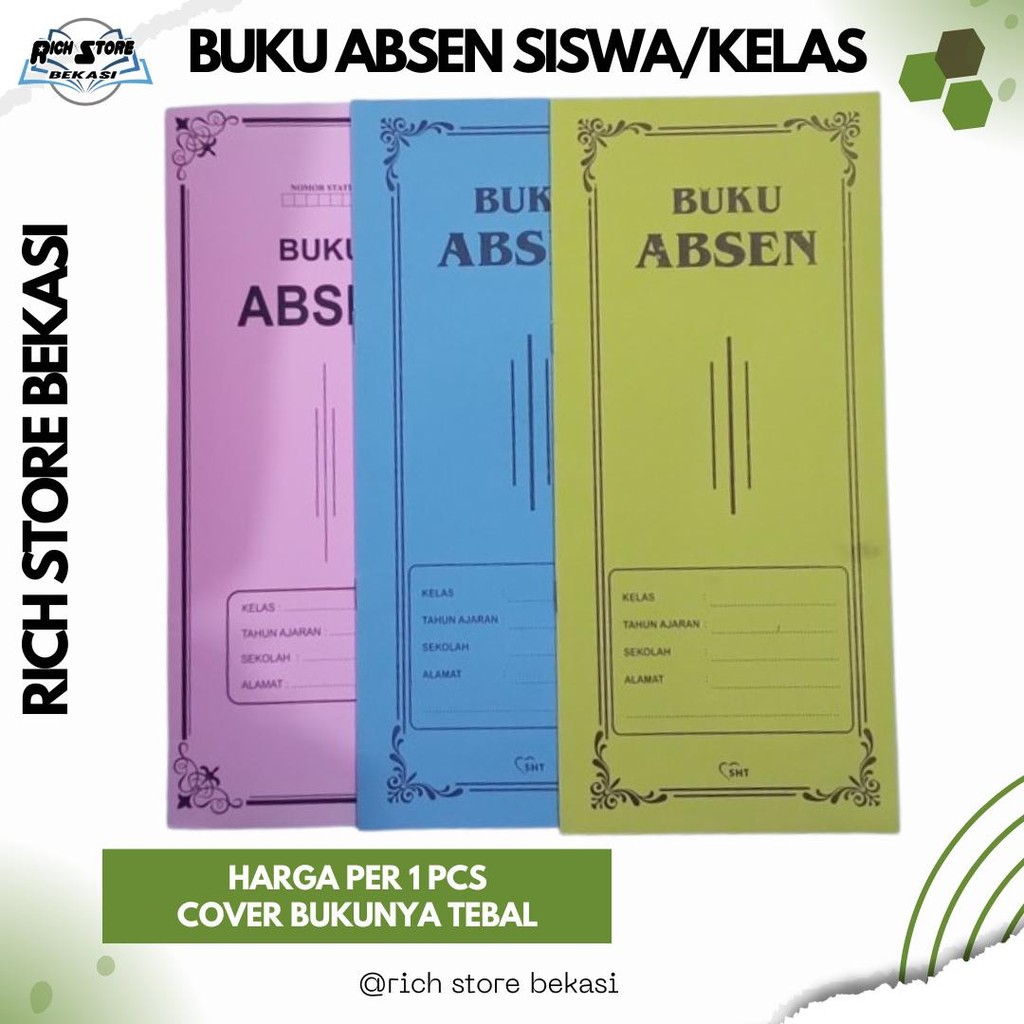 

BUKU ABSEN SISWA/BUKU ABSEN KELAS COVER BUKU TEBAL ISI 14 HALAMAN