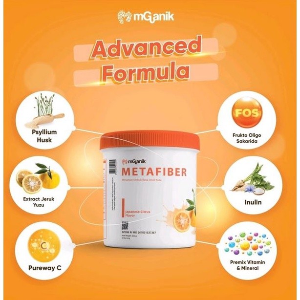 MGANIK METAFIBER 450 gram Suplemen Solusi Serat Atasi Diabetes Gula Darah Kolesterol Multigrain m Ga