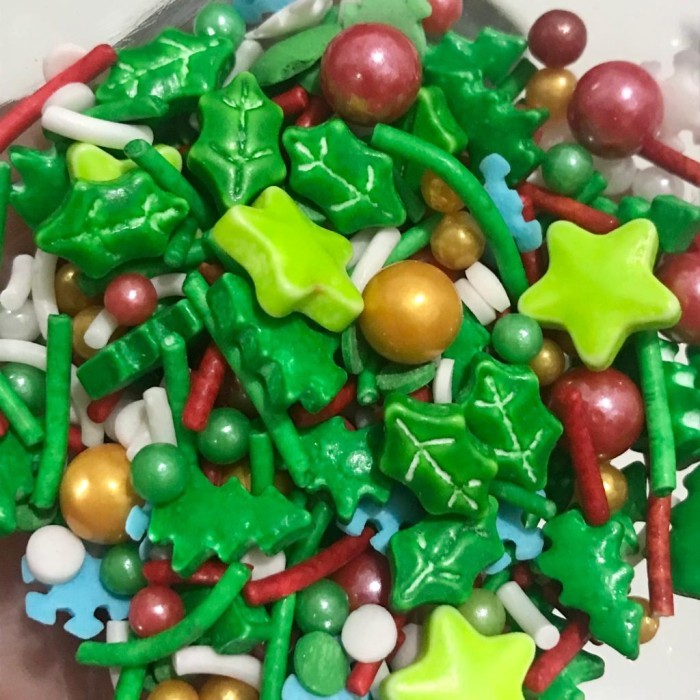

Max ANEKA CHRISTMAS SPRINKLES 100 GR - SPRINKLE NATAL DEKORASI HIASAN KUE - JOLLY
