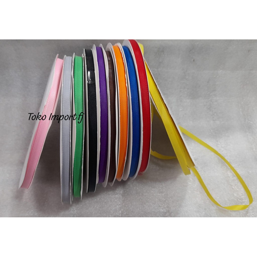 

Pita Grosgrain 1/4inch 0,6 cm 6mm 95Yard Ribbon Pita Kado Salur Polos