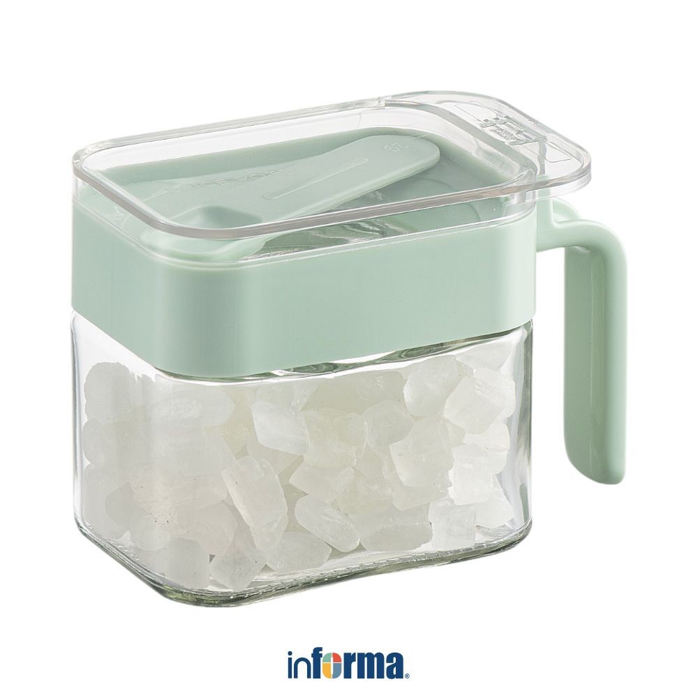 Informa Set 3 pcs Pau Tempat Bumbu Dapur - Hijau Seasoning Box Kotak Dengan Kompartemen Wadah Garam 