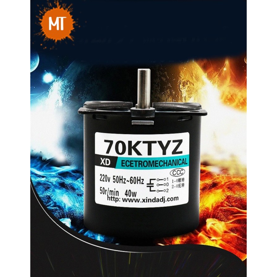 Motor Gearbox 70KTYZ 40W 2.5Rpm 5 10 15 20Rpm (8098) - 2.5Rpm/min