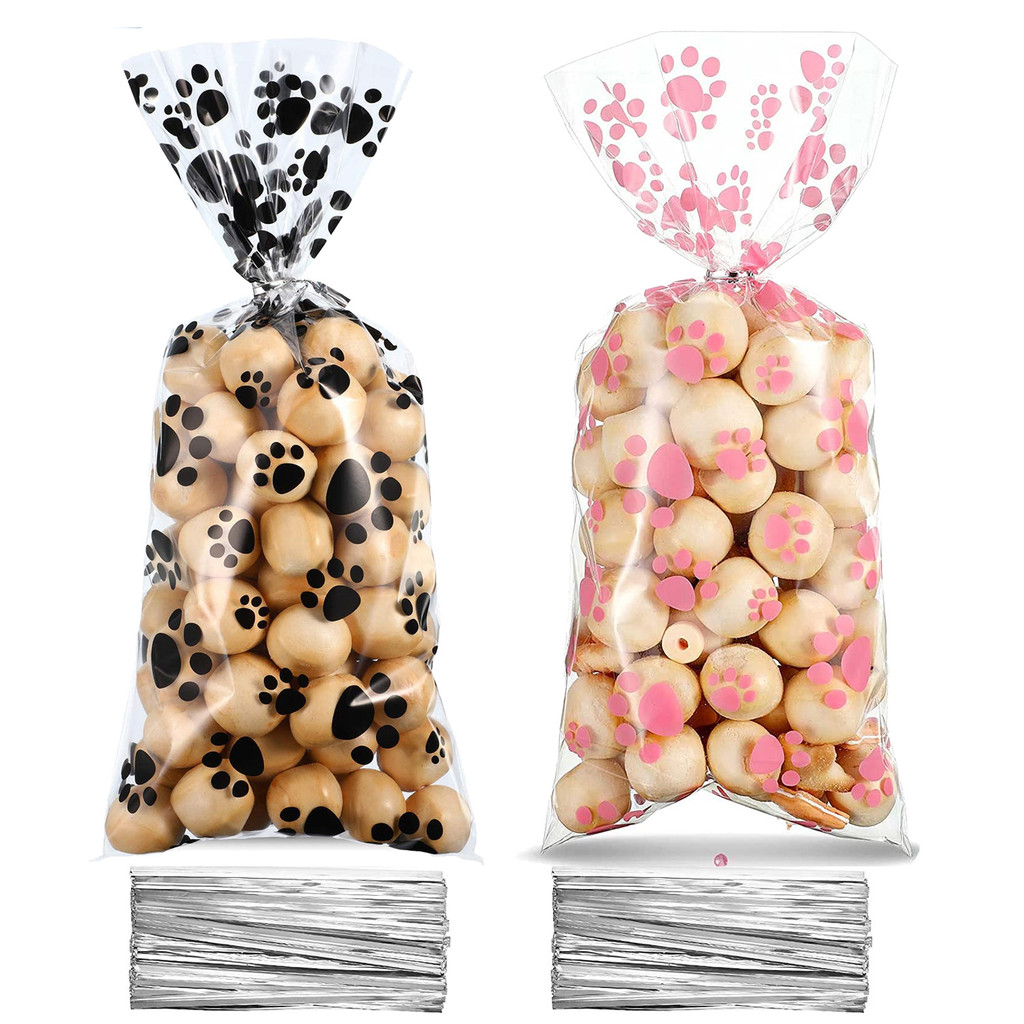 

Pet Dog Party Bag Heat Sealable Treat Candy Bags Goodie Bags Cat Theme Gift Bags with Twist Ties For Party Supplies