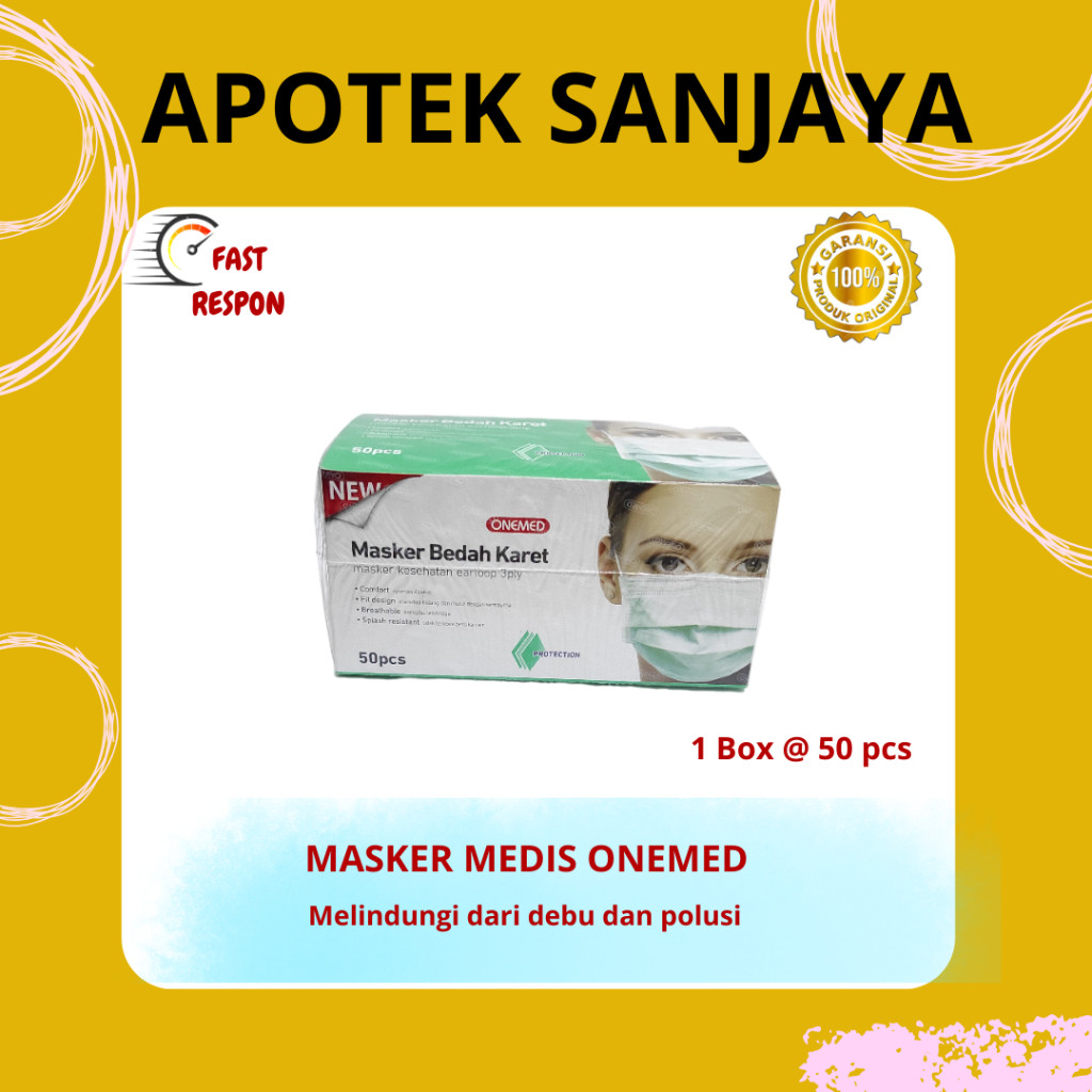 MASKER BEDAH KARET/1 LEMBAR/ONEMED/MASKER MEDIS