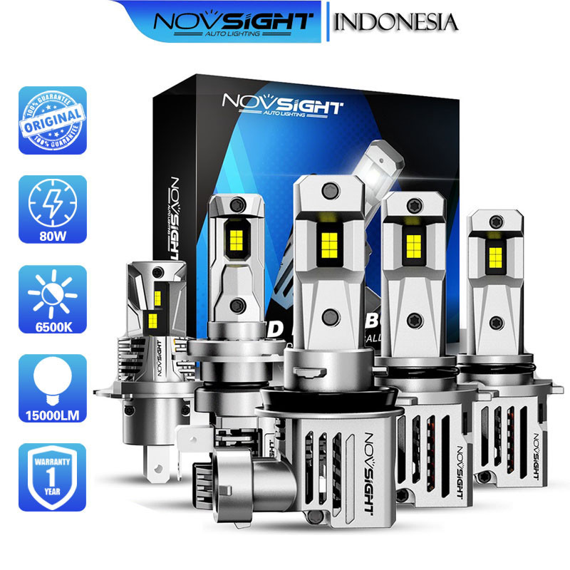 Novsight N66 Lampu Mobil Bohlam Lampu Depan LED H4 9005 H11 80W/pair 6500K 15000LM Untuk Mobil