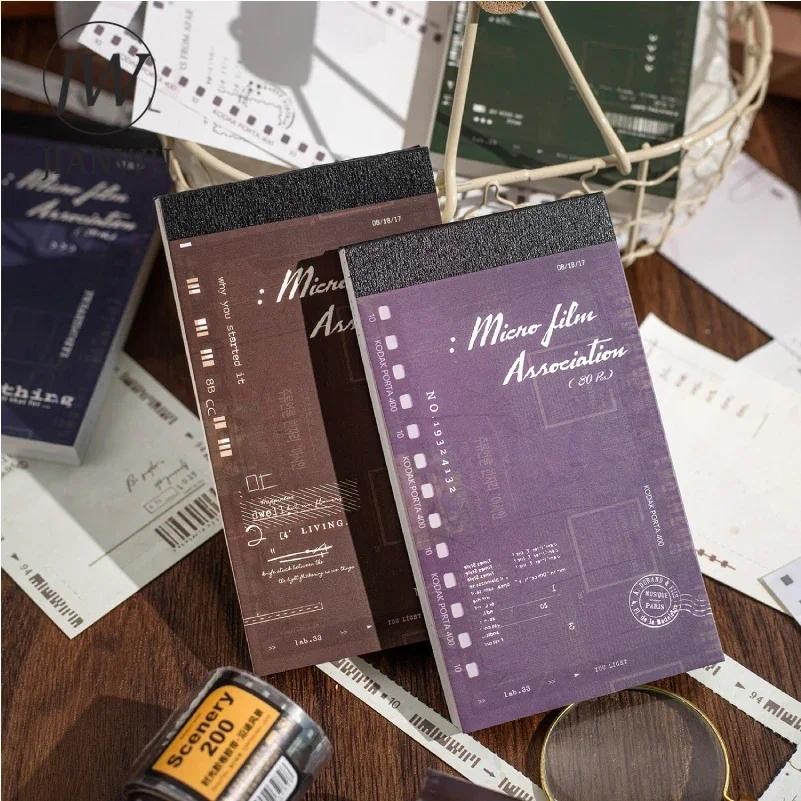 

JIANWU Micro Film Association Series Vintage Hollow Border Material Collage Memo Pad Creative DIY Journal Stationery