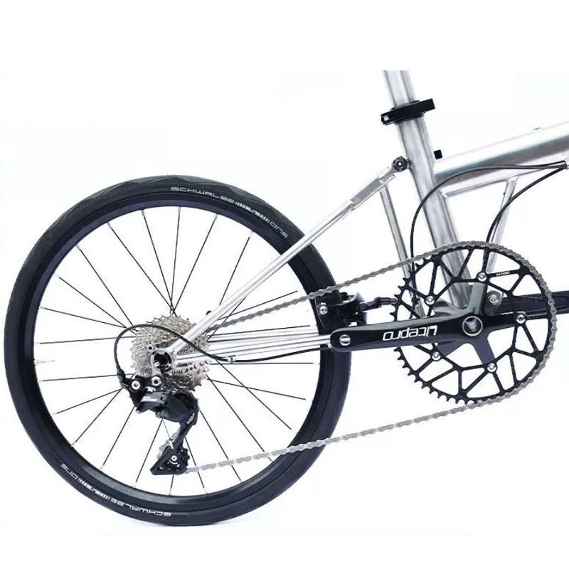 451 Forged Folding Titanium Alloy Small Wheel Bicycle, Flat Handle, Road Oil Disc Brake, Complete Ve