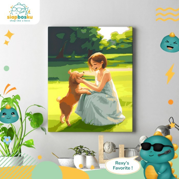 

PAINT BY NUMBER 40x50 CM AESTHETIC KANVAS DIY PAINTING KIT WITH FRAME - Dog Lover HOT