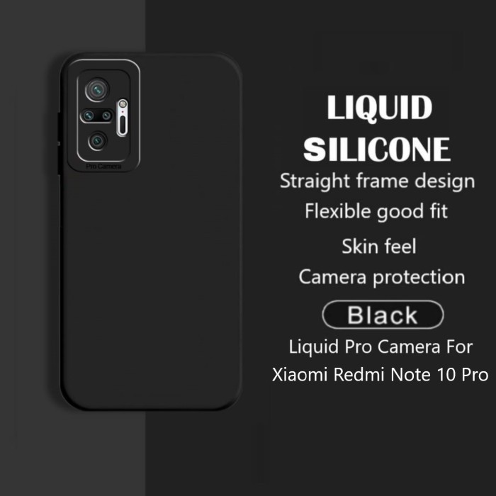 Black Matte Case Xiaomi Redmi Note 10 / Note 10s , Redmi Note 10 Pro Softcase Hitam Polos Liquid Sil