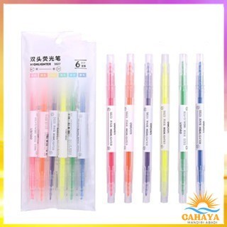 

CAHAYA MANDIRI ABADI6 HIGHLIGHTER STABILO WARNA SET 6PCS 2 SISI 2IN1 STABILO PANJANG WARNA WARNI PENSIL PENA PASTEL MEWARNAI ANAK SEKOLAH ART COLOURING