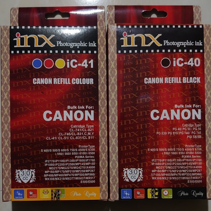 INX Tinta Refill Printer Canon Inkjet Hitam dan Warna,  Black Color