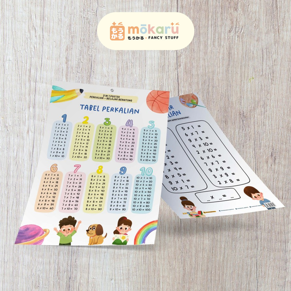 

AMAZING Poster 2 in 1 Perkalian & Belajar Berhitung / Poster Edukasi Anak (2 in 1 Poster)