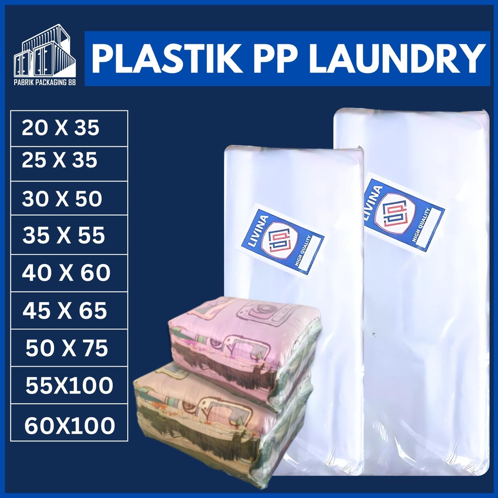 Plastik Laundry PP Bening Kantong Plastik Packing Baju Londry Buket Bucket Bunga Kiloan Tebal