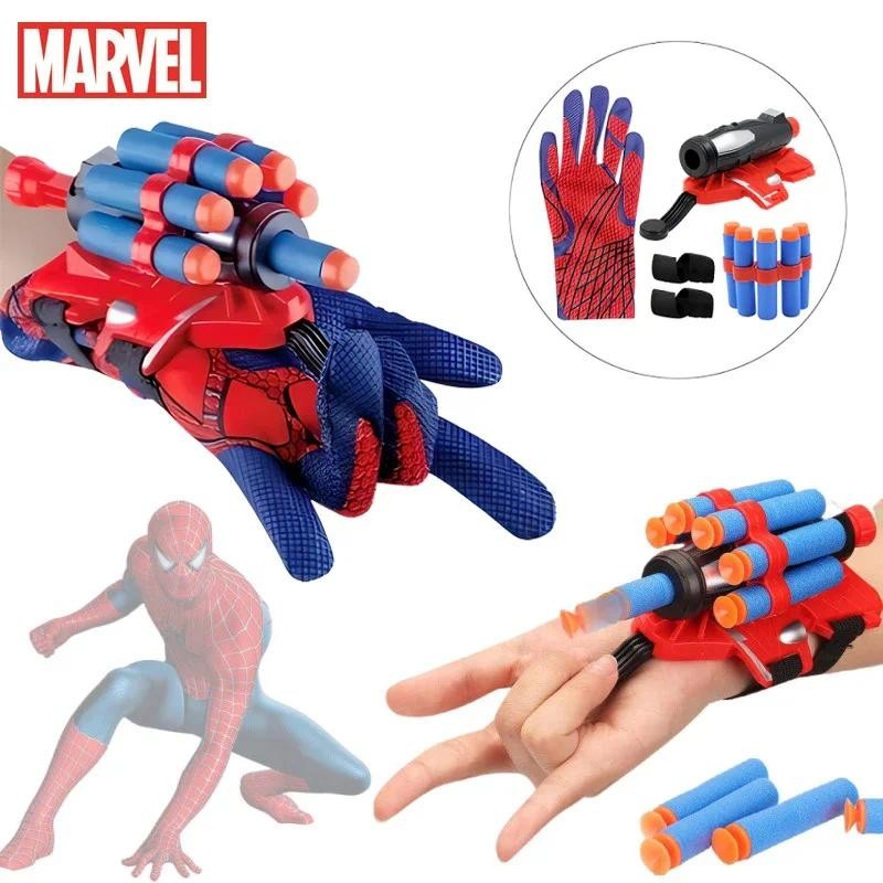 

Spidermans Figure Toy Kids Plastic Cosplay Glove Launcher Set Hero Launcher Wrist Toy Halloween Funny Toys for Boy Children Gift