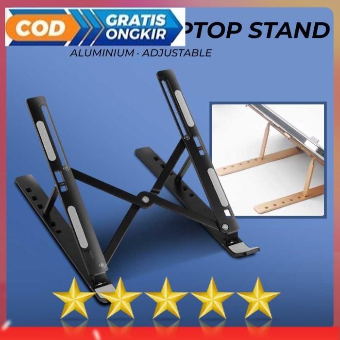 

Laptop Stand Foldable Adjustable Aluminium 12-17 Inch - N3 NUOXI - Hitam