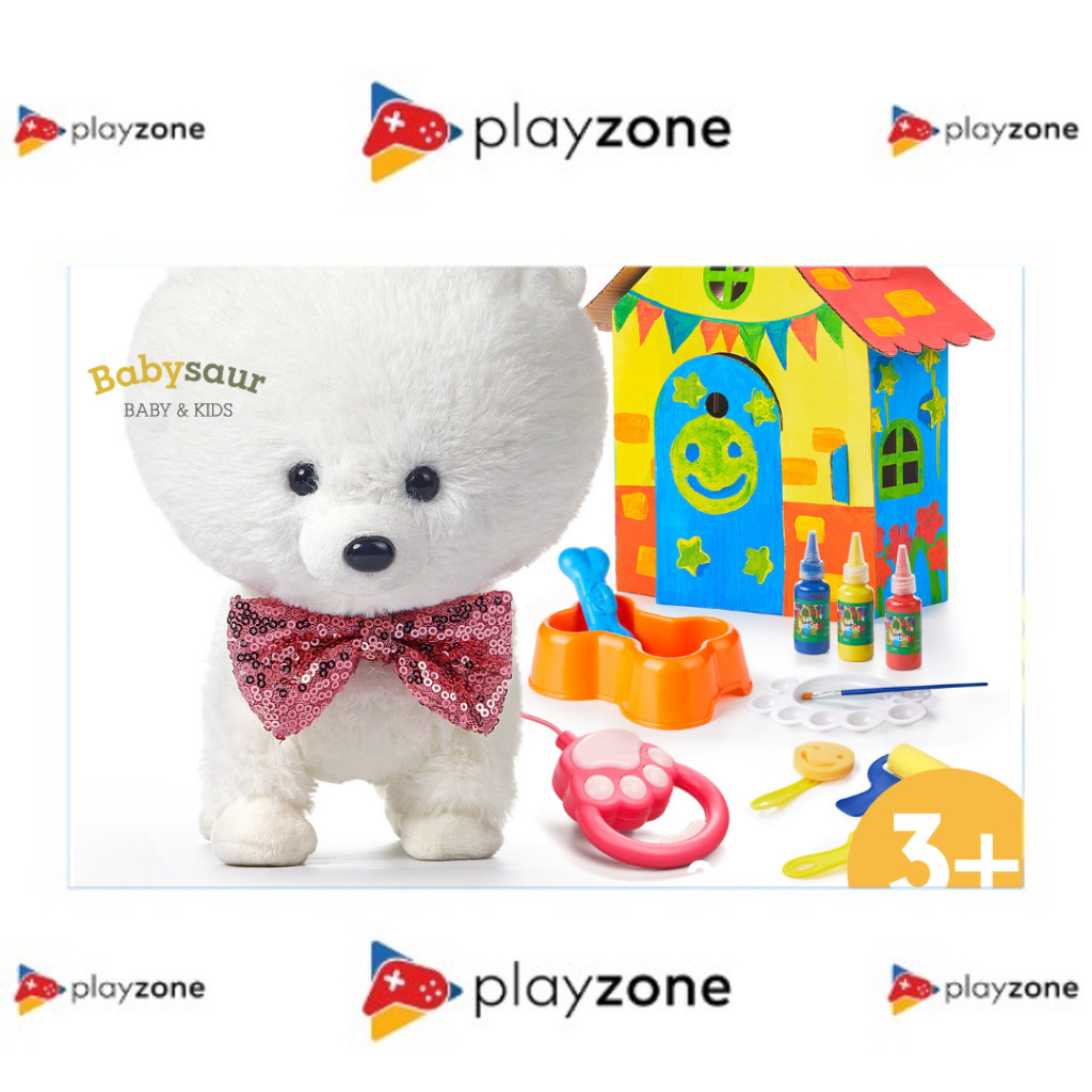 Walking Puppy Set And House Mainan Boneka Anjing Anjingan Puppy Dog Doll Cute Toys Anak Bayi Baby To