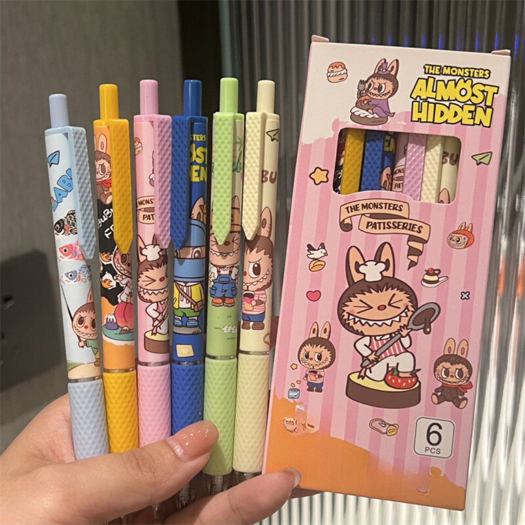 

[doodledreams] Pulpen Gel Tinta Karakter Labubuu 1 SET Isi 6 / Cute Pen / Bolpen Tinta Lucu / Alat Tulis Sekolah