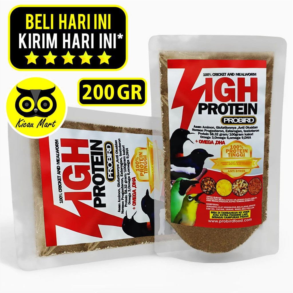 KICAU MART PAKAN MAKANAN BURUNG MURAI KACER CUCAK PLECI PUR VOER HIGH PROTEIN PROBIRD JANGKRIK ULAT 