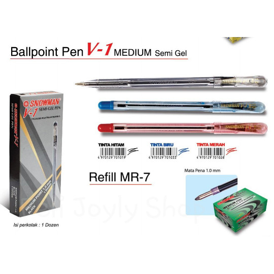 

SOS Bolpen Snowman V-1(12pc) / Pen / Pulpen/Balpen/Ballpoint/Pena/Pen