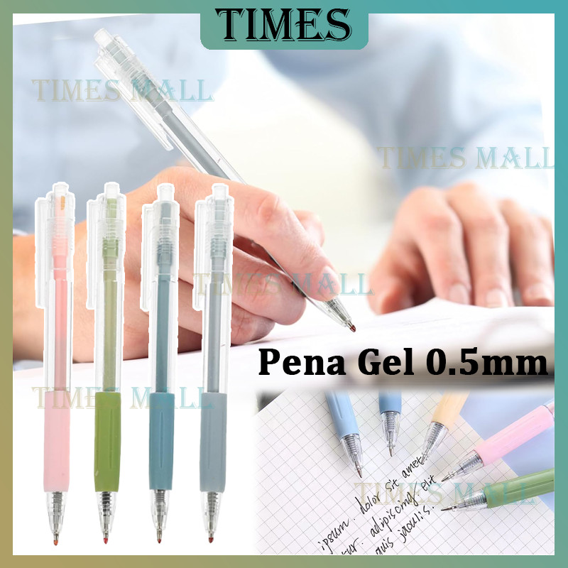 

1Pcs Pulpen Cetekan Transparant Polos / Alat Tulis Sekolah Kantor / Pena Gel 0.5mm Tinta Hitam