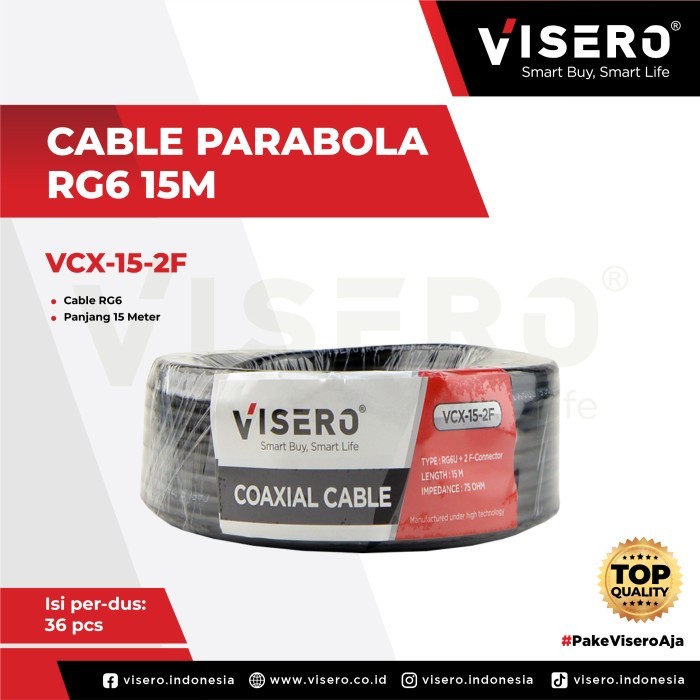 Kabel Parabola VISERO RG6 15M VCX-15-2F