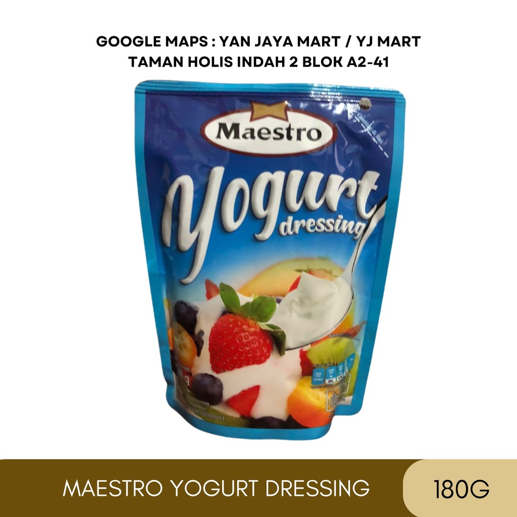 

Maestro Yogurt Dressing Saus / Saus Salad Buah Kemasan Pouch 180g
