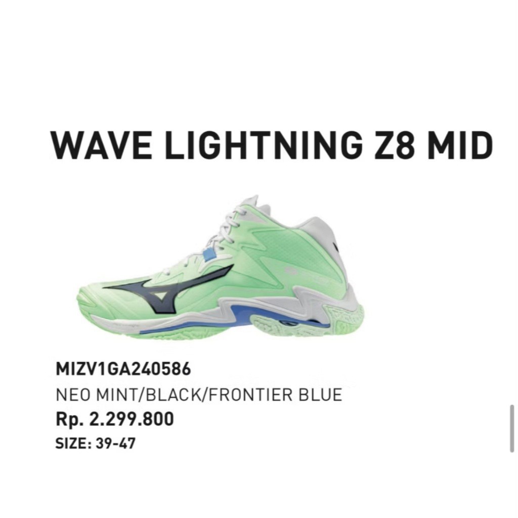 Sepatu Mizuno Wave lightning Z7 Z8 MID WLZ7 WLZ8 WLZ 7 Original