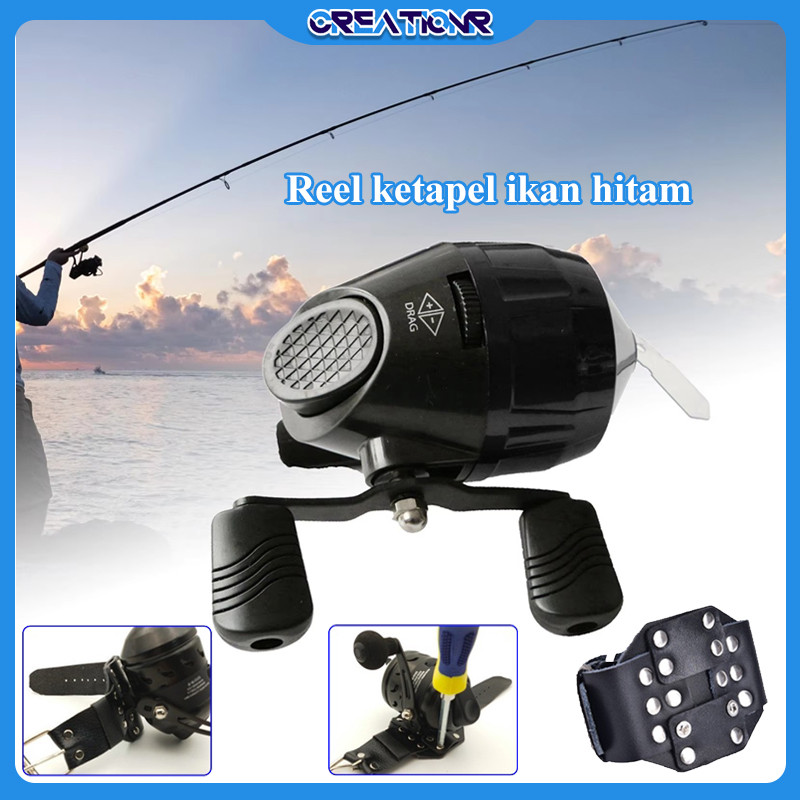 Reel Ketapel Ikan Hitam/reel Ketapel Ikan/katapel Ikan Siap Pakai/paser Ketapel Ikan/pancing Ketapel