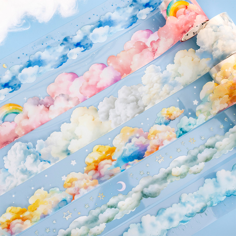 

1Roll Up in the Air Series PET Tape Scrapbooking Decoration Stickers Perfect for Collage Journaling Craft Diy Supplies