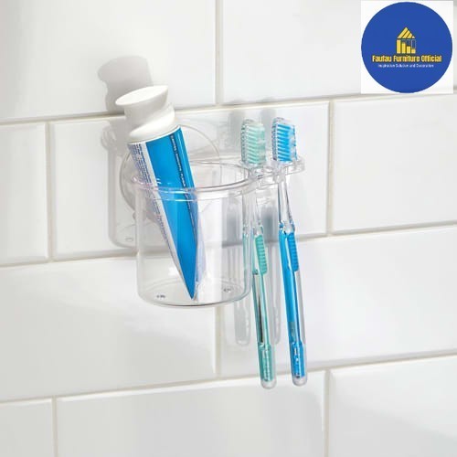 BEST QUALITY Tempat Sikat Gigi Tempel Dinding Toothbrush Holder Plastik - Bening