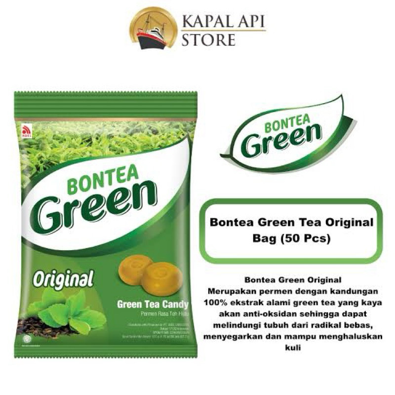 

PERMEN BONTEA GREEN ORIGINAL 135G 50pcs PERMEN RASA TEH HIJAU ORIGINAL