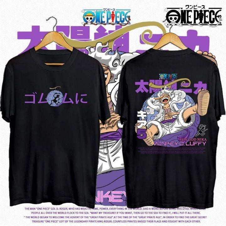 【SSTH】Kemeja Dewa Matahari Nika Monkey D Luffy Gear 5th One Piece Kaos Pria【SSTH】