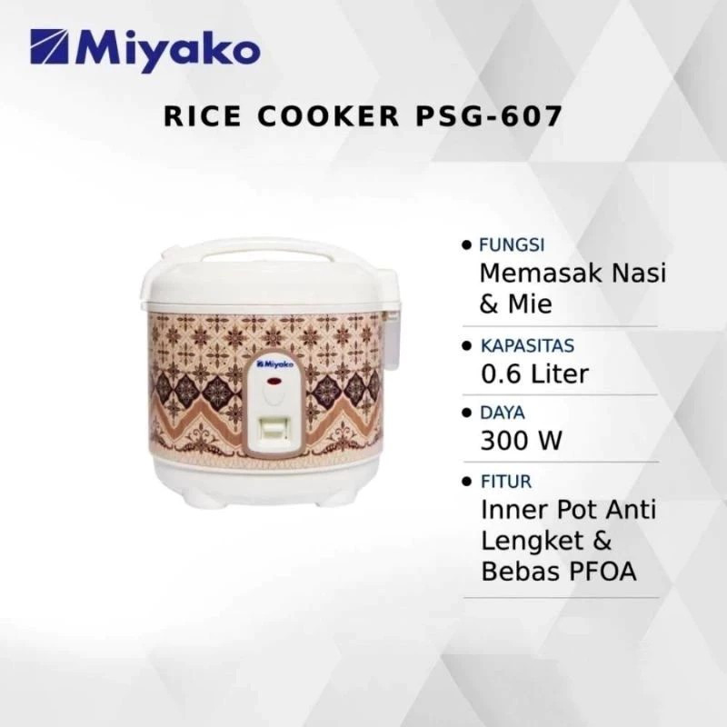 Miyako Rice Cooker Magic Com MINI PSG-607 0,6 L Penanak Nasi Kecil | magic com miyako 607PSG 0.6L | 