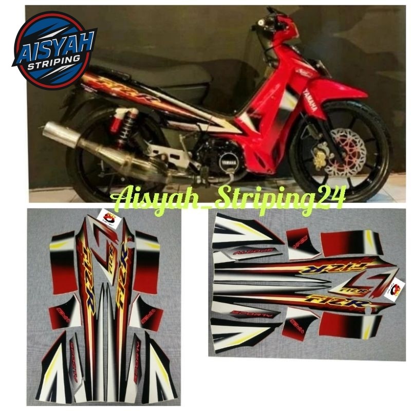 Striping stiker sticker lis bodi motor Yamaha FizR sporty YPCS 2003 hitam merah