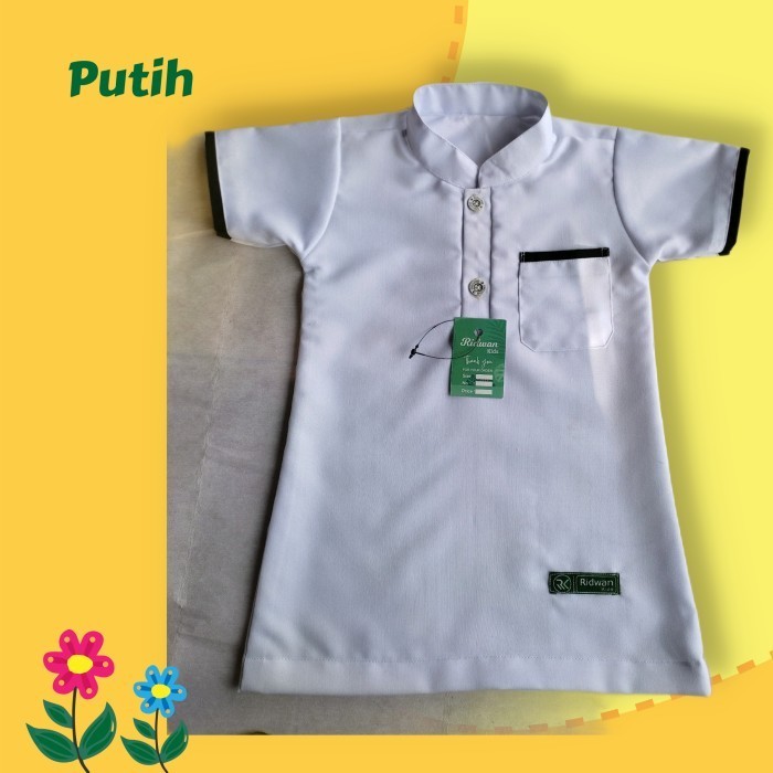 Baju Koko gamis jubah Bayi Laki Laki Usia 0 6 12 Bulan - Putih, s (6-12 bulan)