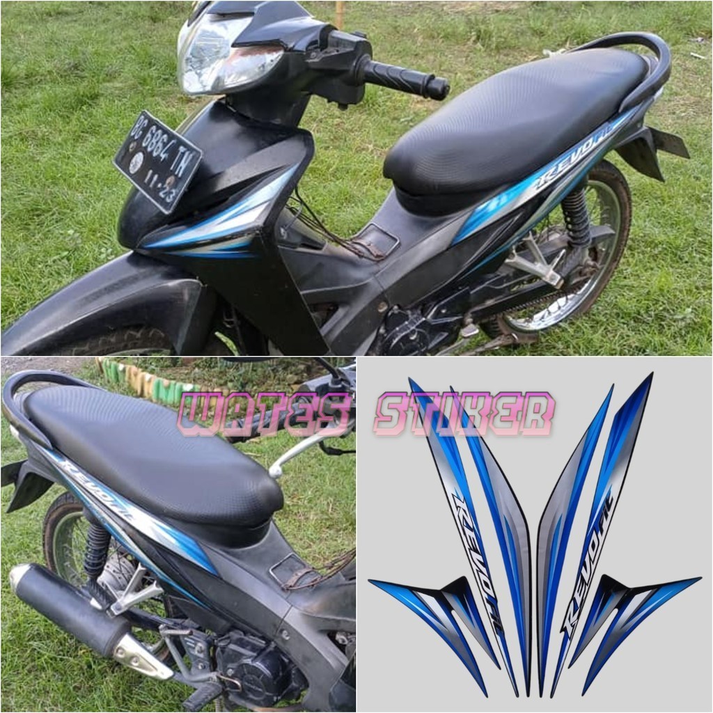 Striping Decal Polet Sticker honda revo fit 2013 hitam lis biru body standar berkualitas terbaik Wat